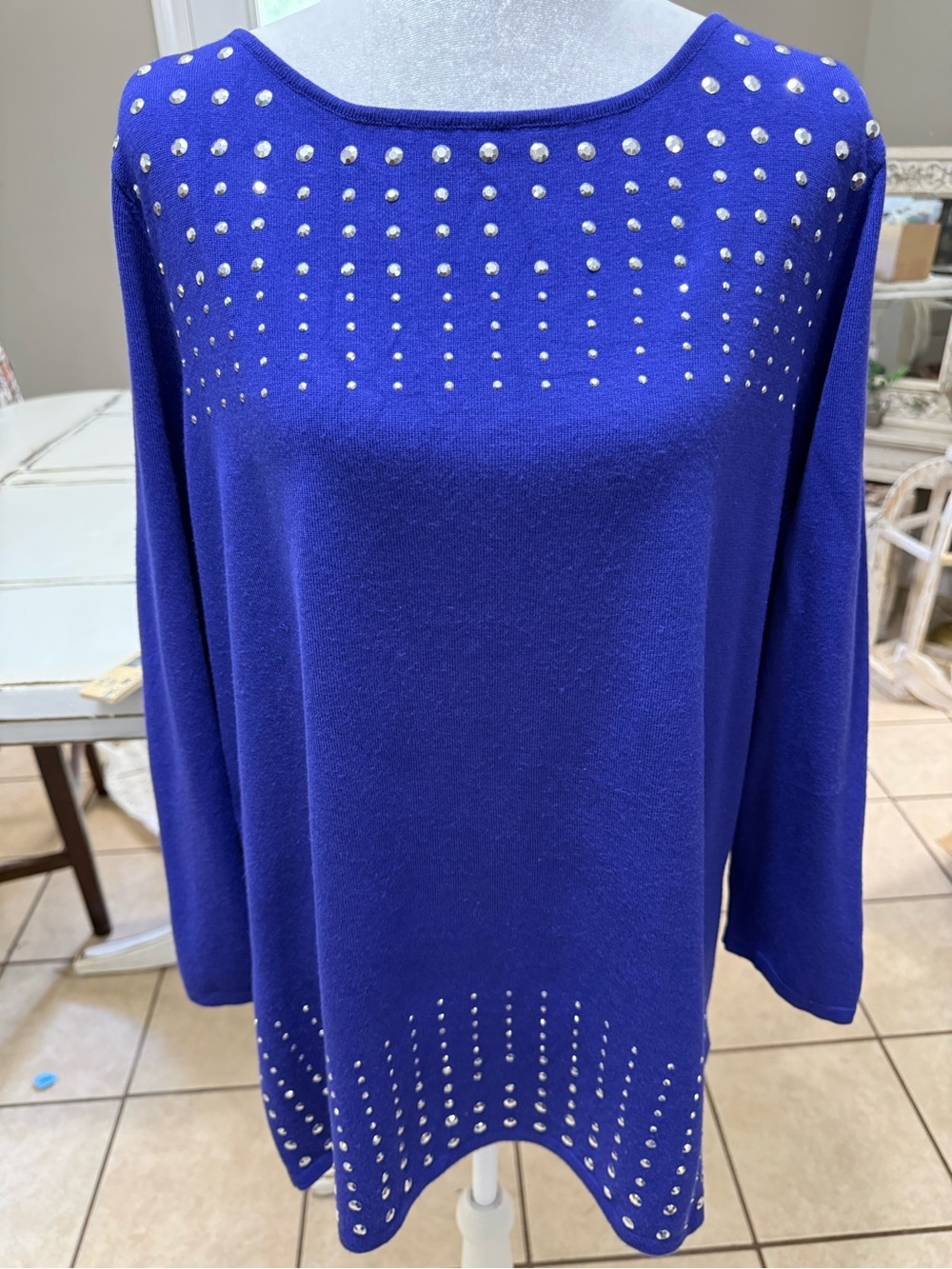 Ruby Rd. Woman Rhinestone Tunic Sweater – Size 1X - Picture 2 of 14